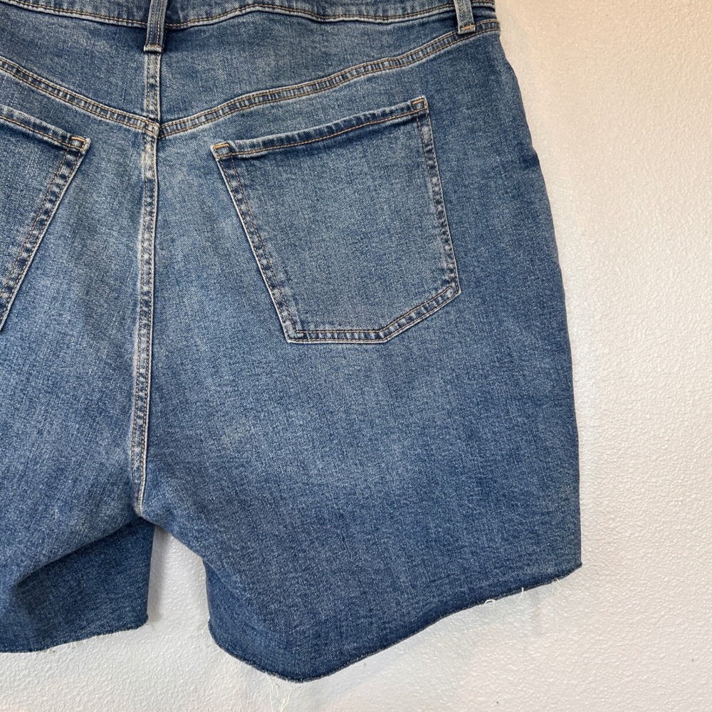 Old Navy Sky-Hi Straight Extra High Rise Button Fly Cut Off Denim Shorts 24 Blue - Picture 9 of 10